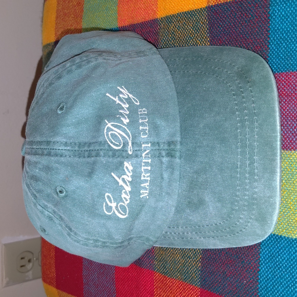 Extra Dirty Martini Club Embroidered Alcohol Liquor Bar Leather Strap Hat Cap